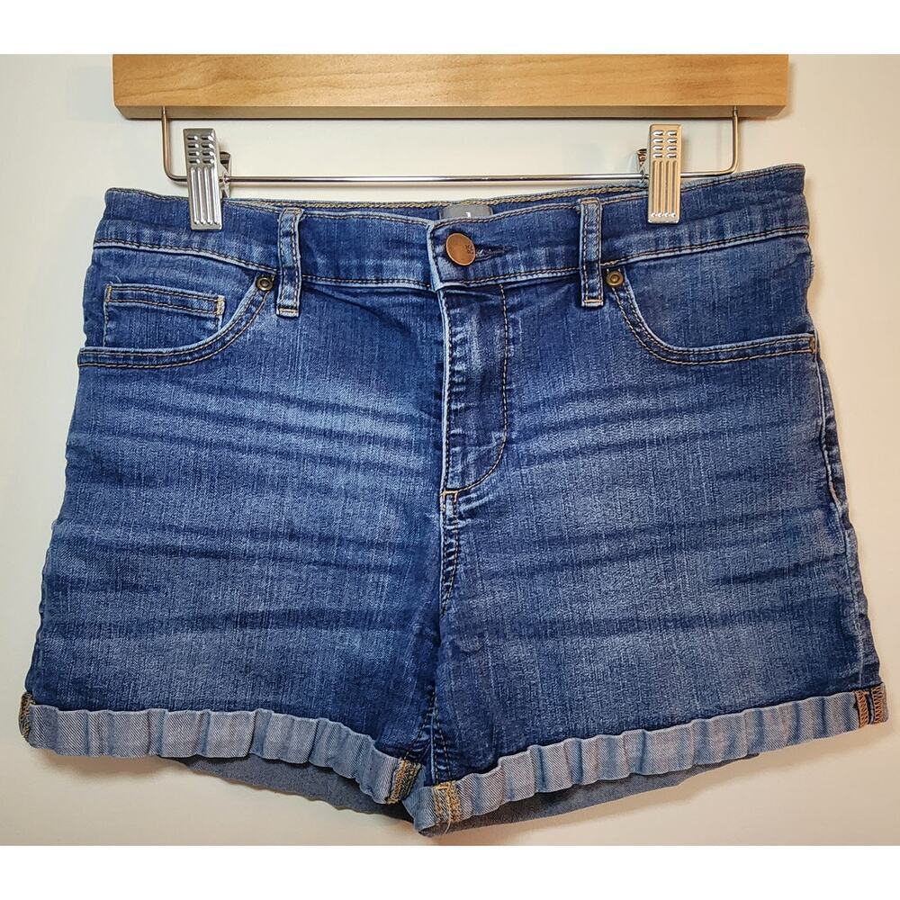 New York & Company SOHO Denim Cuffed‎ Shorts Women's SZ 8